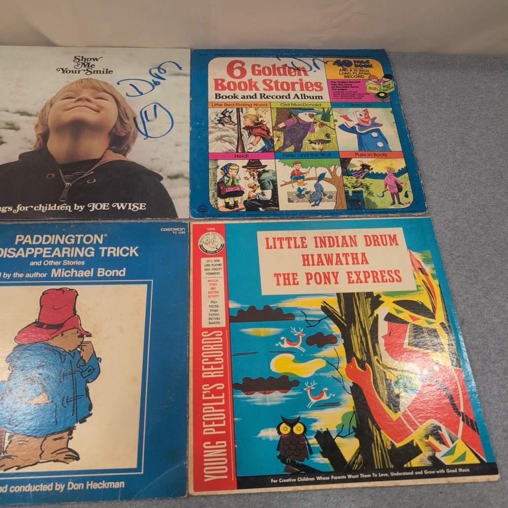 Vintage Childrens Vinyl Record Lot Paddington Babar Golden Books 6 LP Collection - Picture 3 of 5